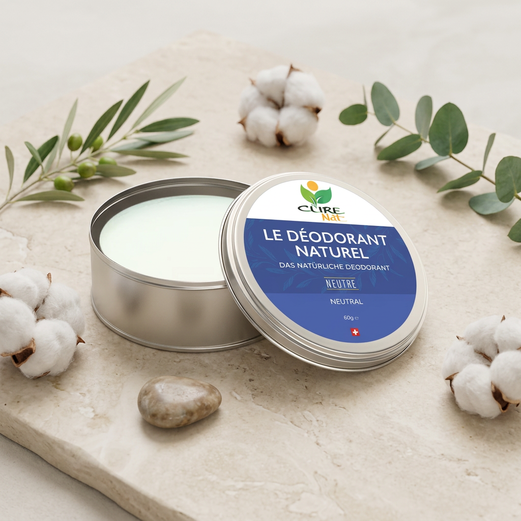 Déodorant naturel Neutre CureNat dans son pot en aluminium