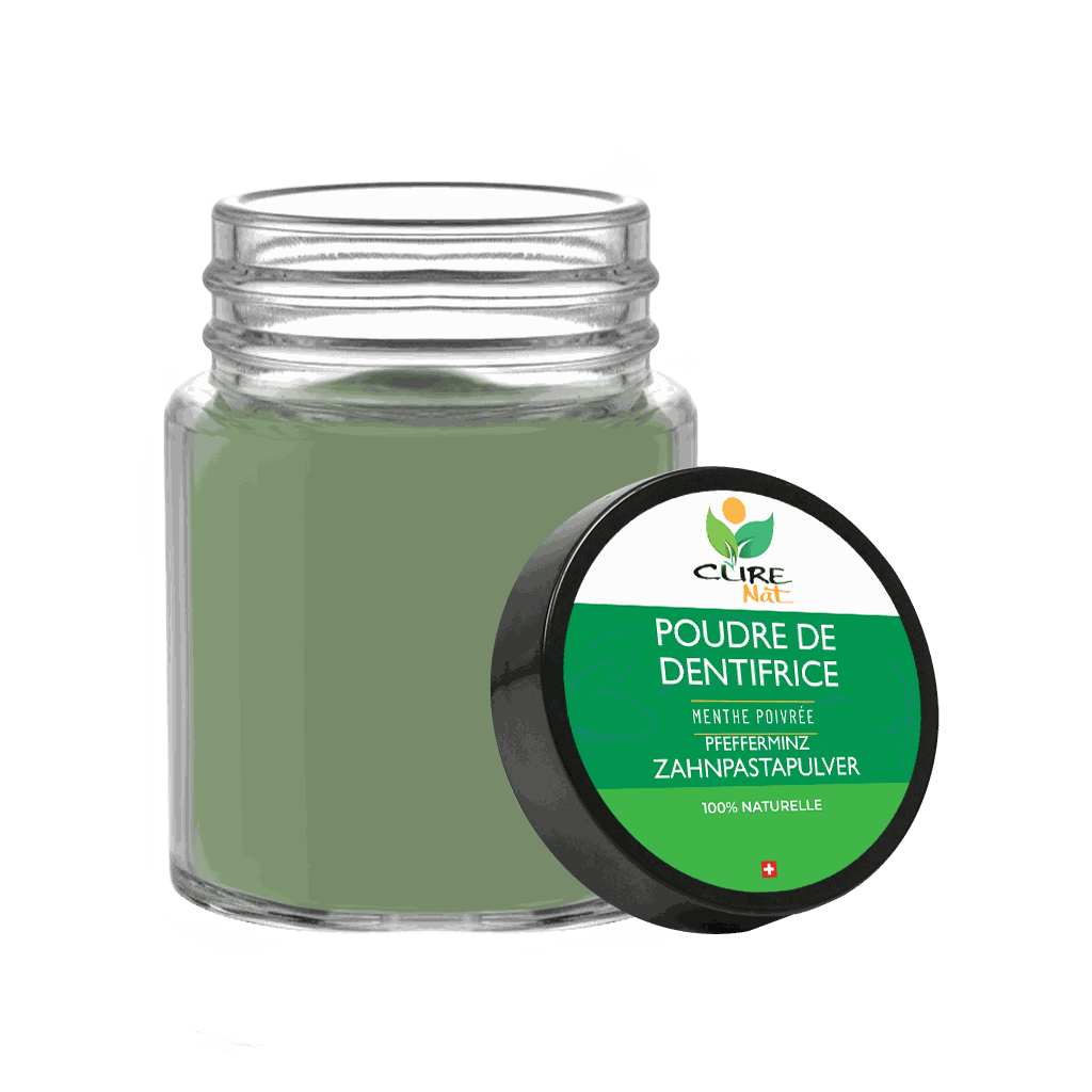 Ingrédients naturels Poudre de Dentifrice Menthe Poivrée