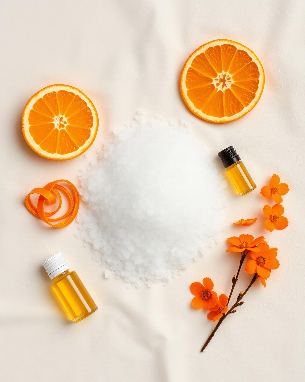Ingrédients naturels Bain Parfumé Apaisant au Petit Grain Mandarine